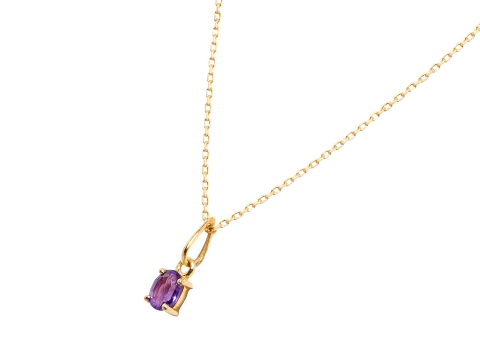 Picture of Luna Rae Solid 9k Gold Amethyst Necklace