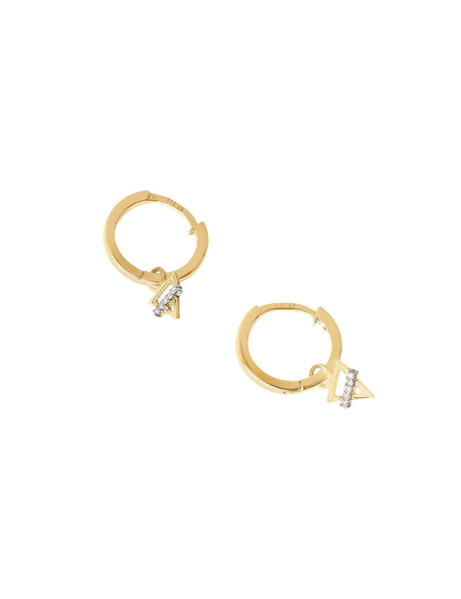 Picture of Luna Rae Solid 9k Gold Earth Element Hoops