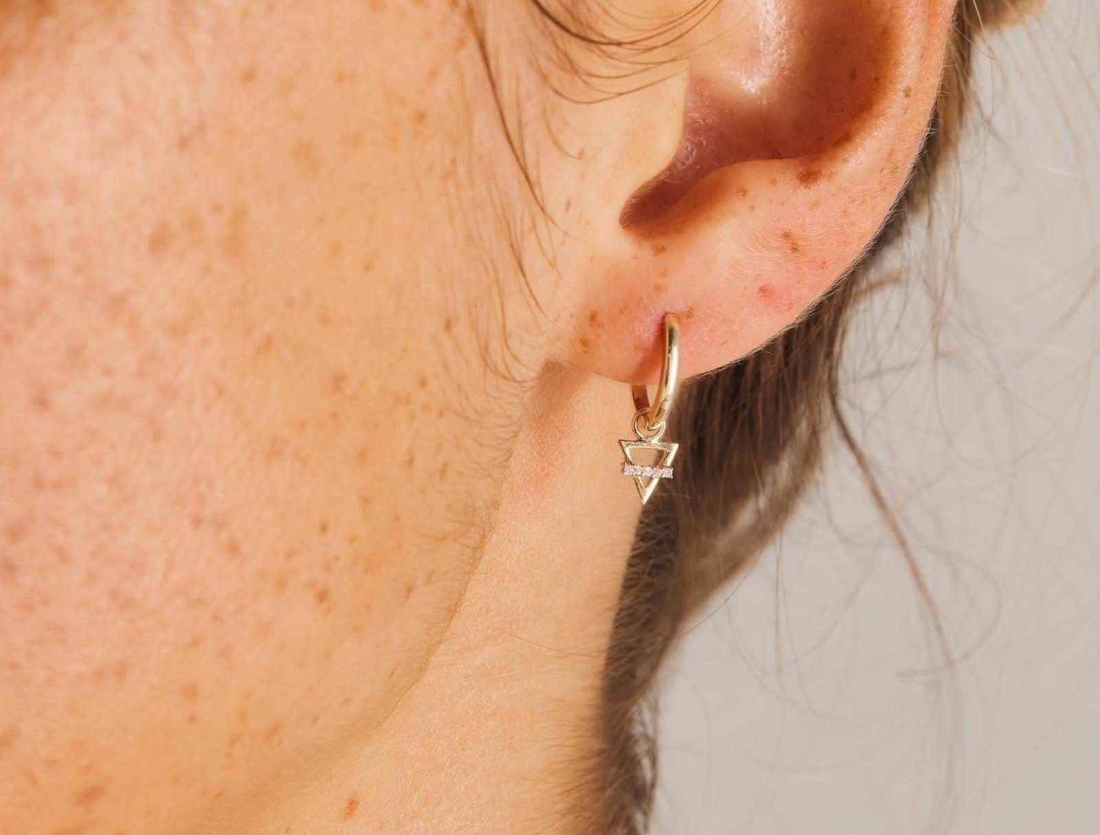 Picture of Luna Rae Solid 9k Gold Earth Element Hoops