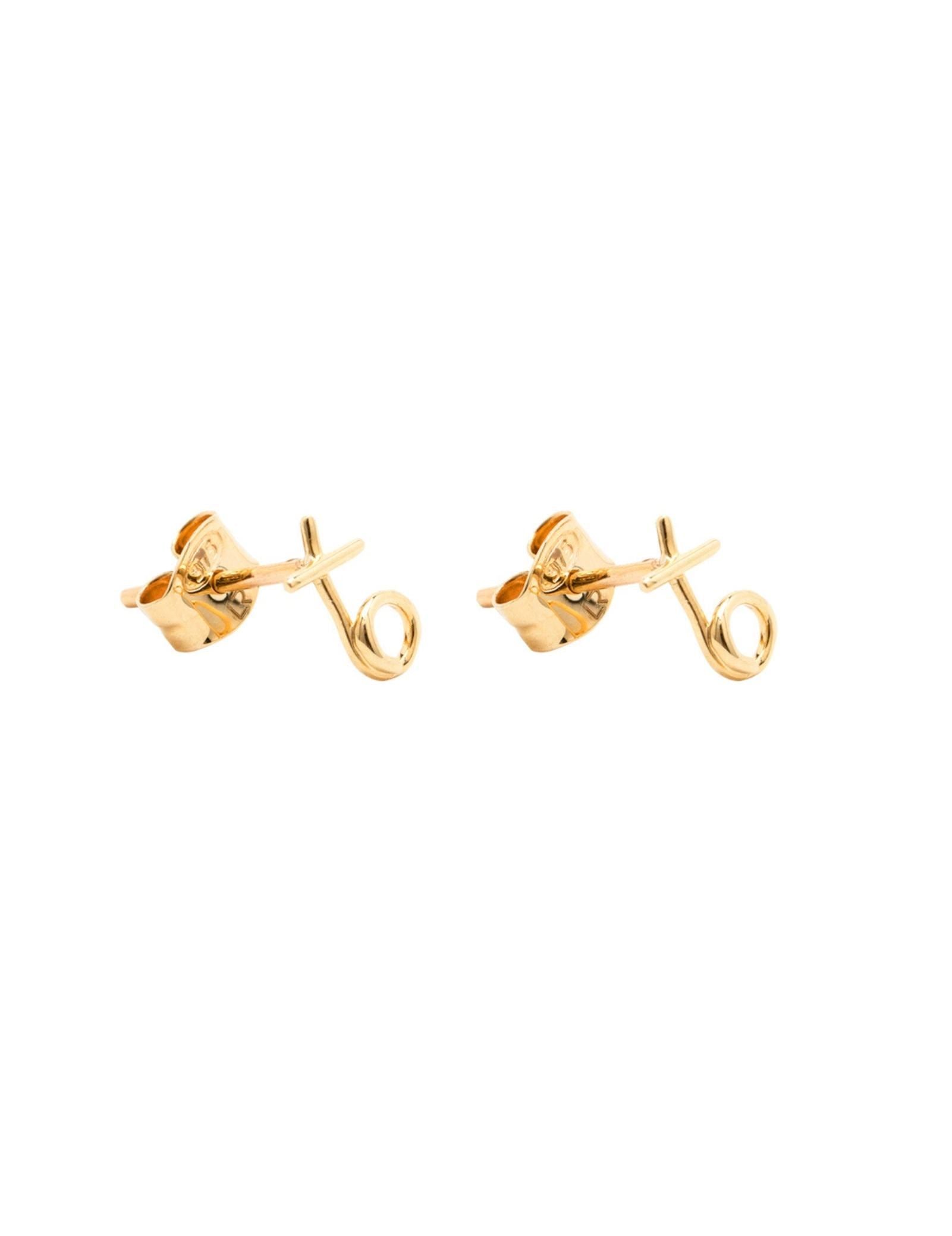 Picture of Luna Rae Solid 9k Gold Kiss Hug Studs