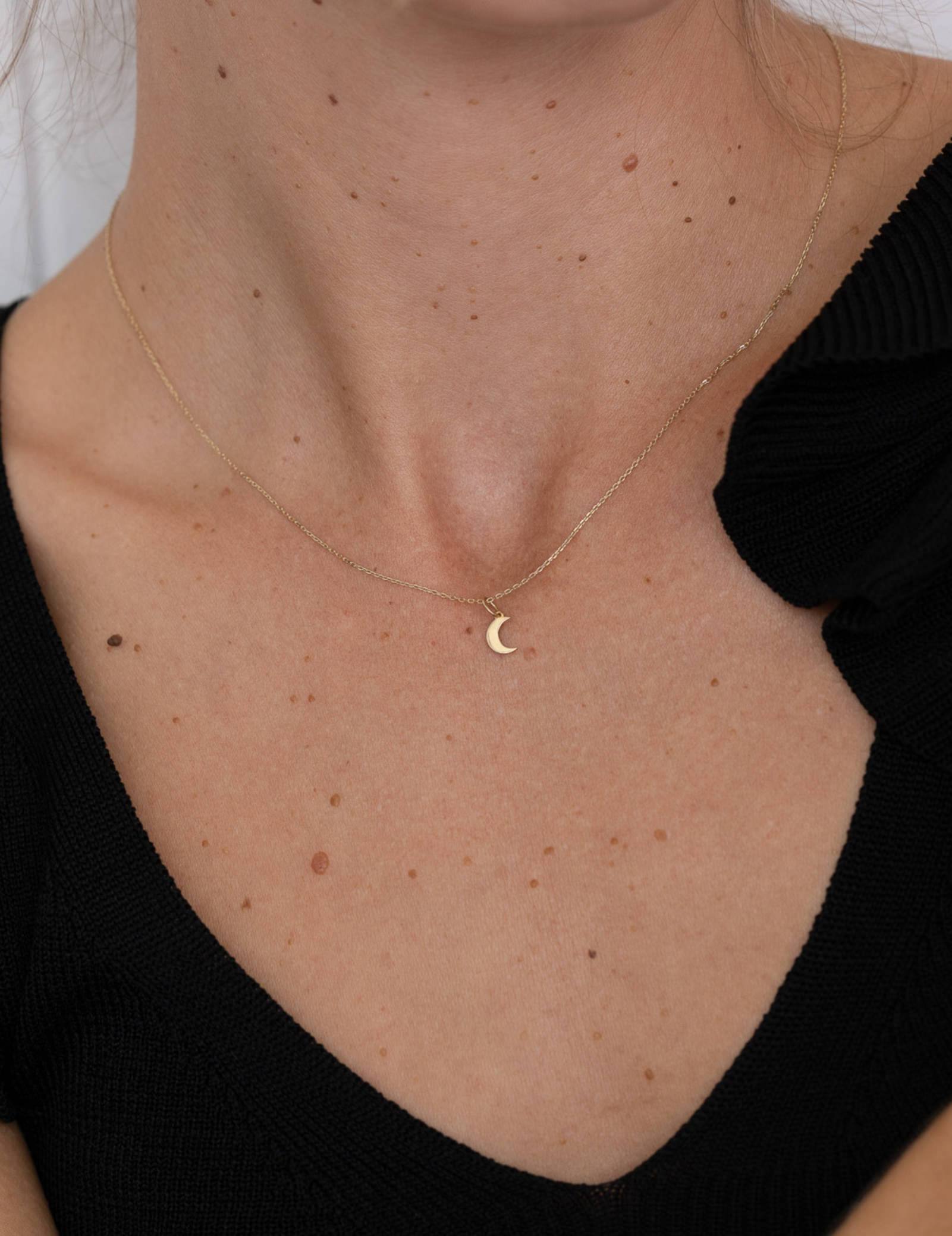 Picture of Luna Rae Solid 9k Gold My Moon Necklace