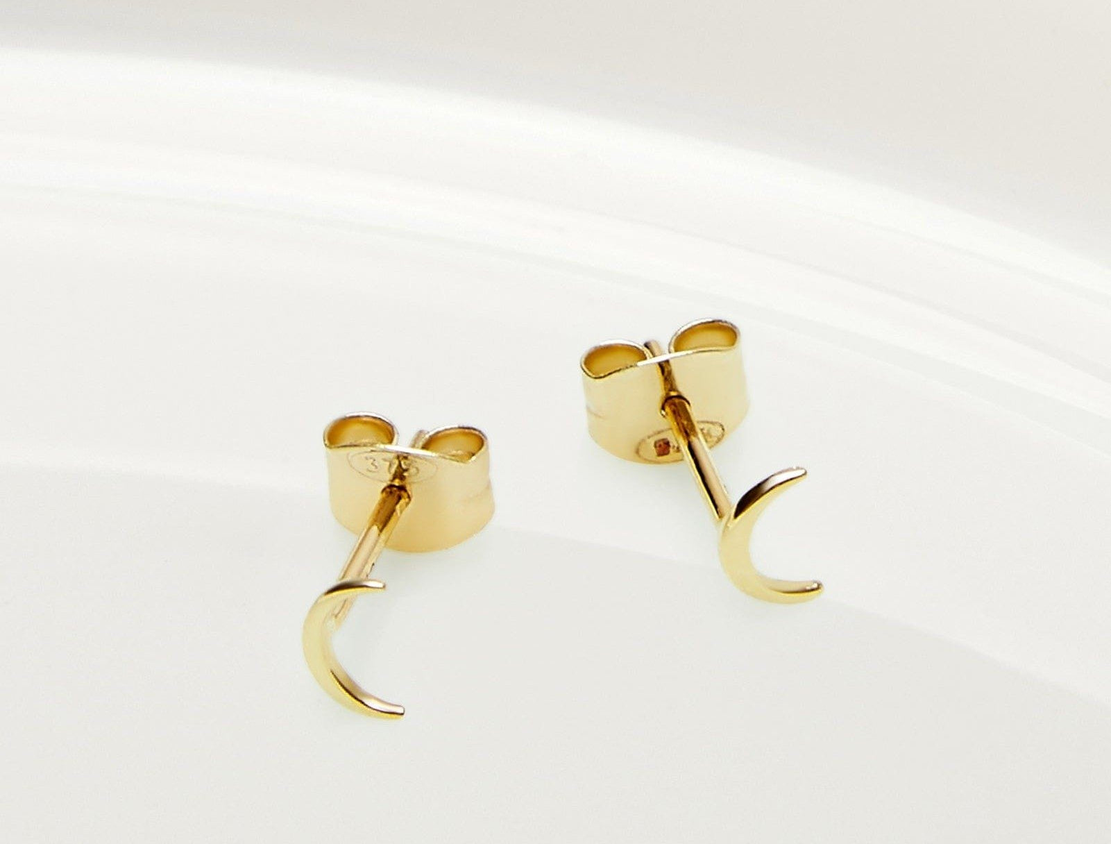 Picture of Luna Rae Solid 9k Gold Moon Studs