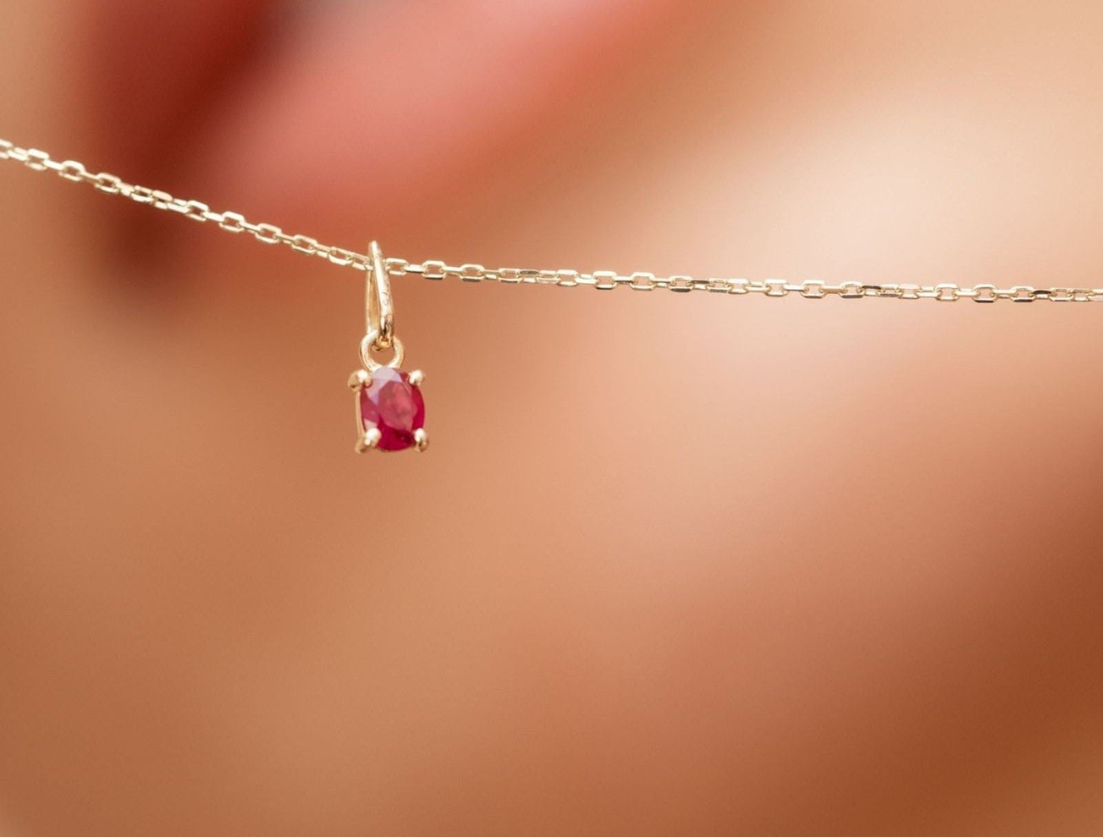 Picture of Luna Rae Solid 9k Gold Ruby Necklace