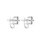 Silver Kiss Hug Studs