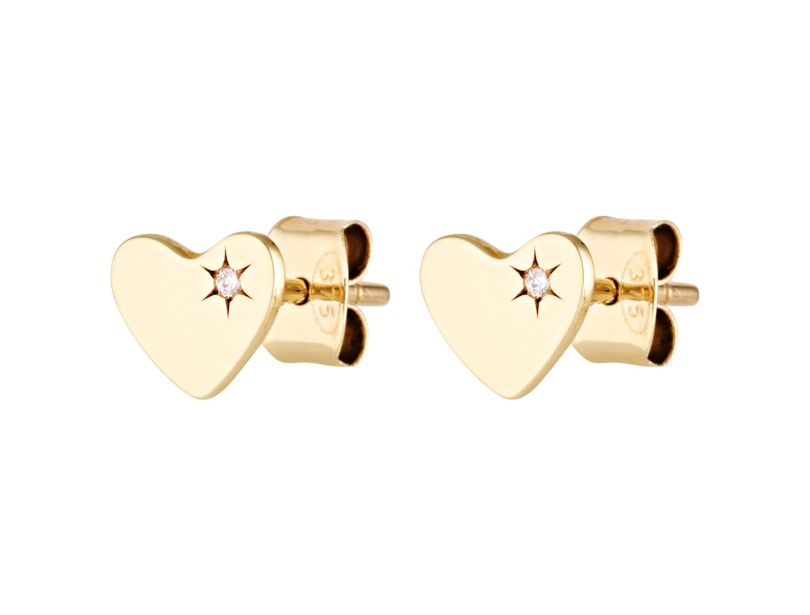 Picture of Luna Rae Solid 9k Gold Sweetheart Studs